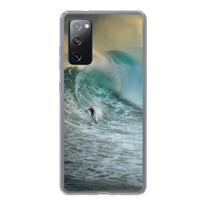 MuchoWow Handyhülle Surfer auf großen Wellen Phone Case Handyhülle Samsung Galaxy S20 FE Silikon Schutzhülle