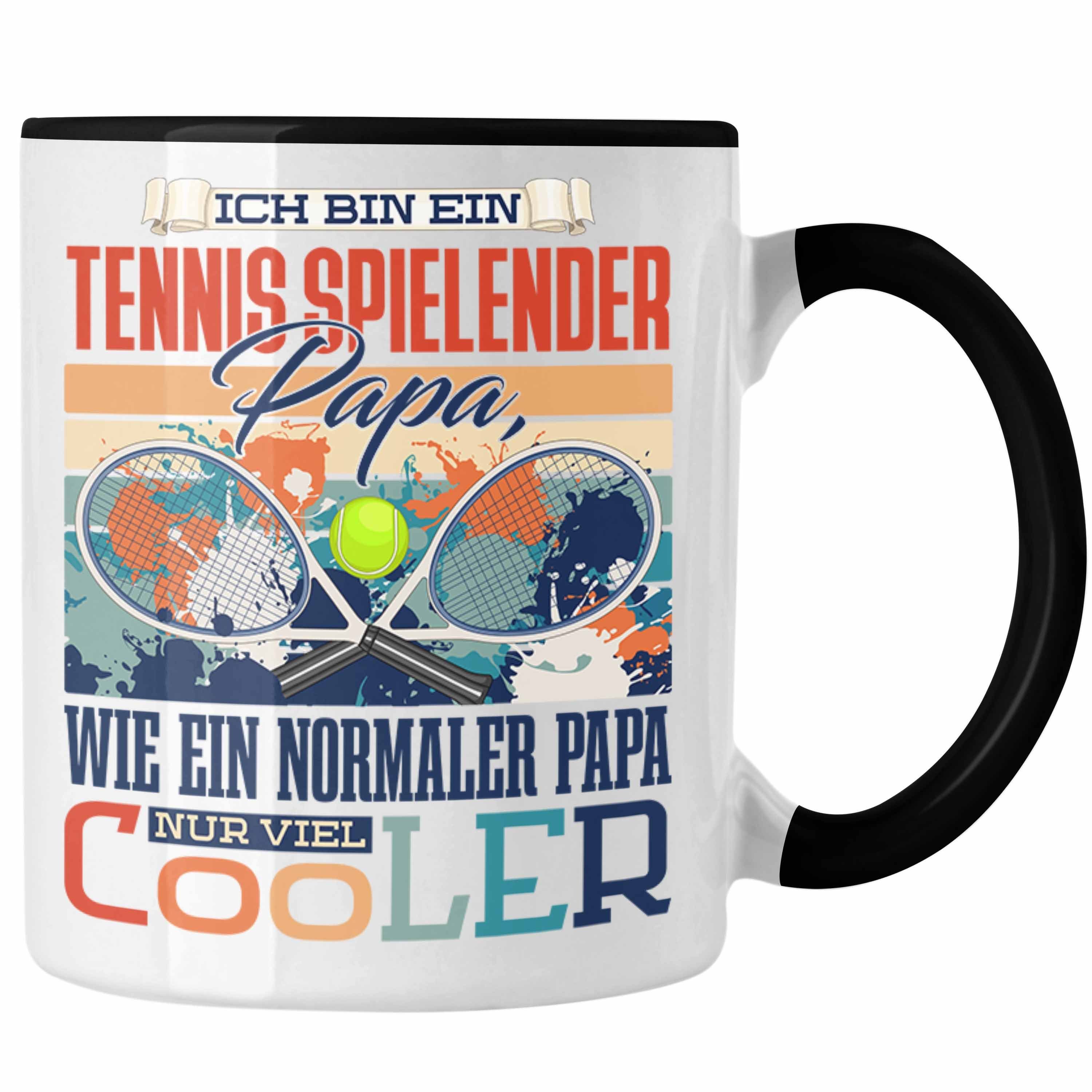 Geschenk Papa Vater Tasse Trendation Tasse Geschenkidee Trendation Tennis Schwarz - zum Vaterta