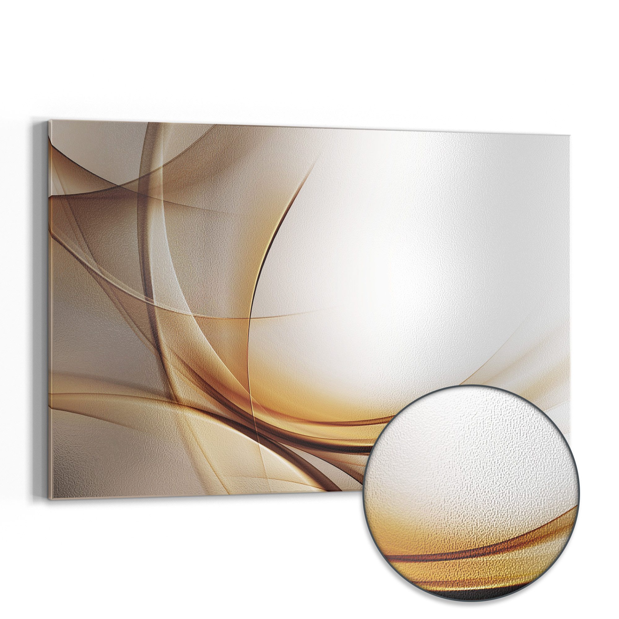 DEQORI Magnettafel 'Elegante Goldene Wellen', Metall Whiteboard für alle Magnete, Magnetboard magnetisch