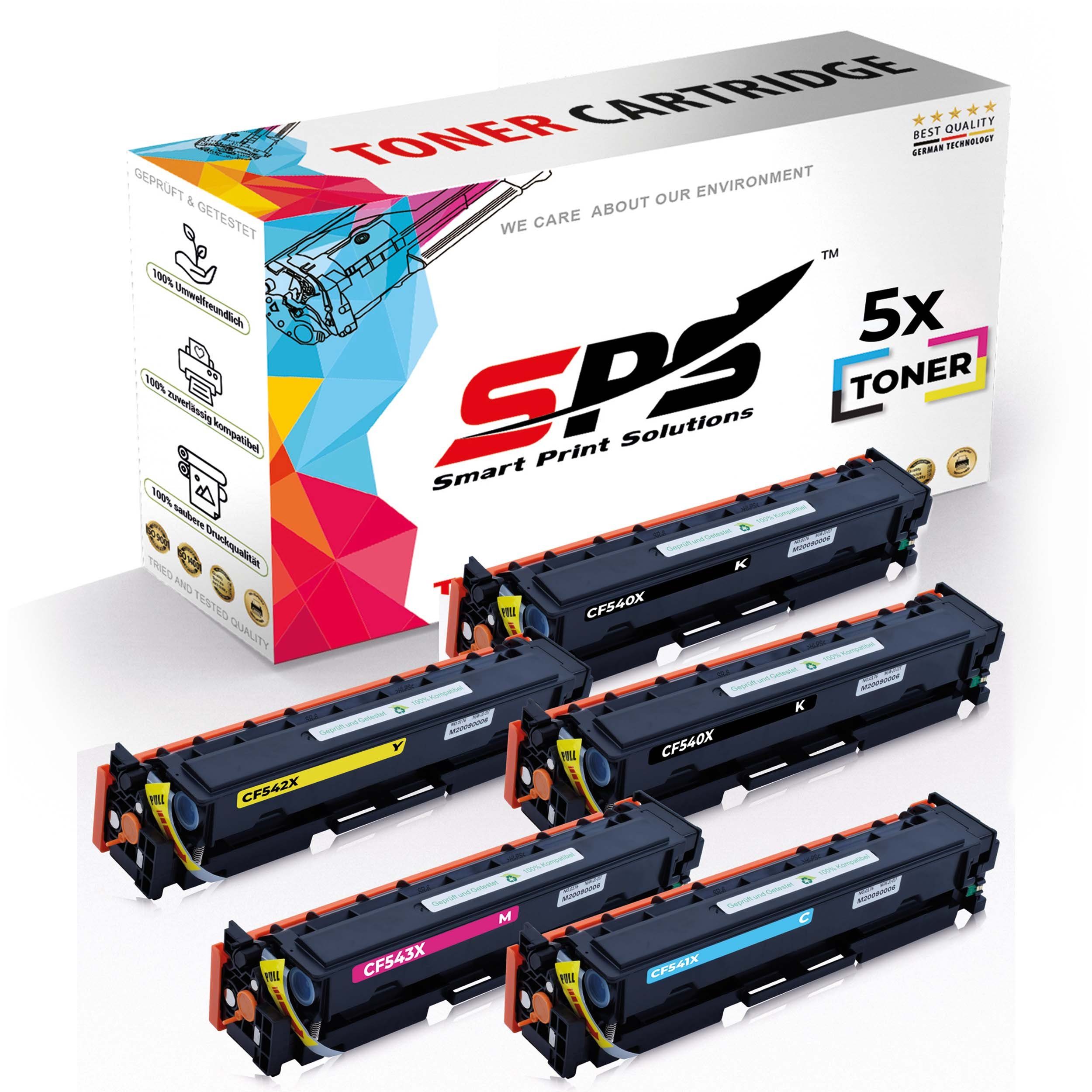 SPS Tonerkartusche 5xToner CF540X-CF543X kompatibel für HP Color Laserjet Pro MFP M281FDW, (5er Pack)