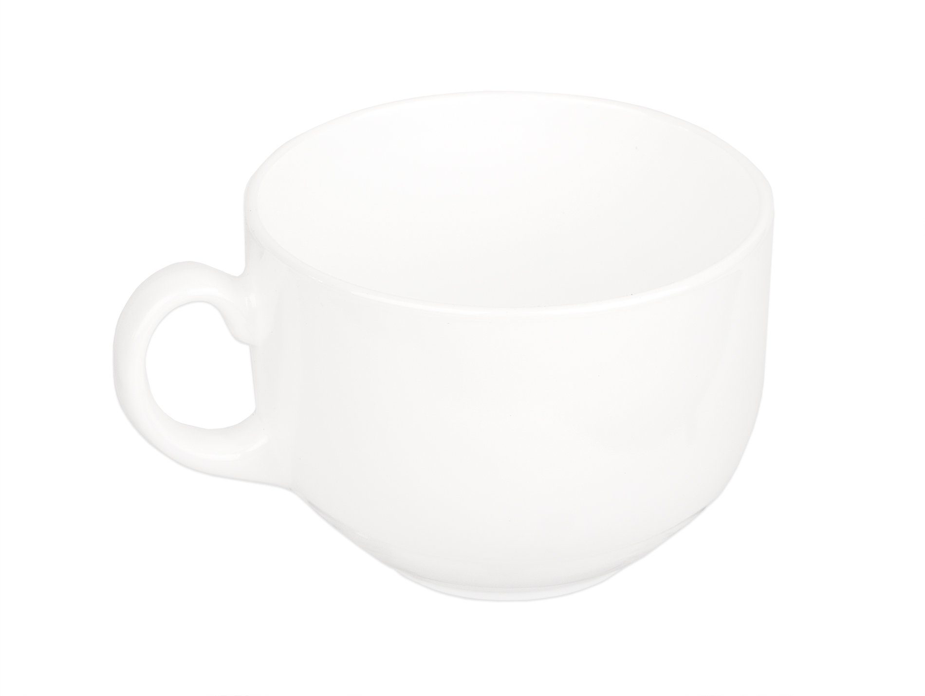 Luminarc Tasse Jumbotasse 600 ml groß Weiße XXL Teetasse aus Opalglas  Kaffeetasse, Opalglas