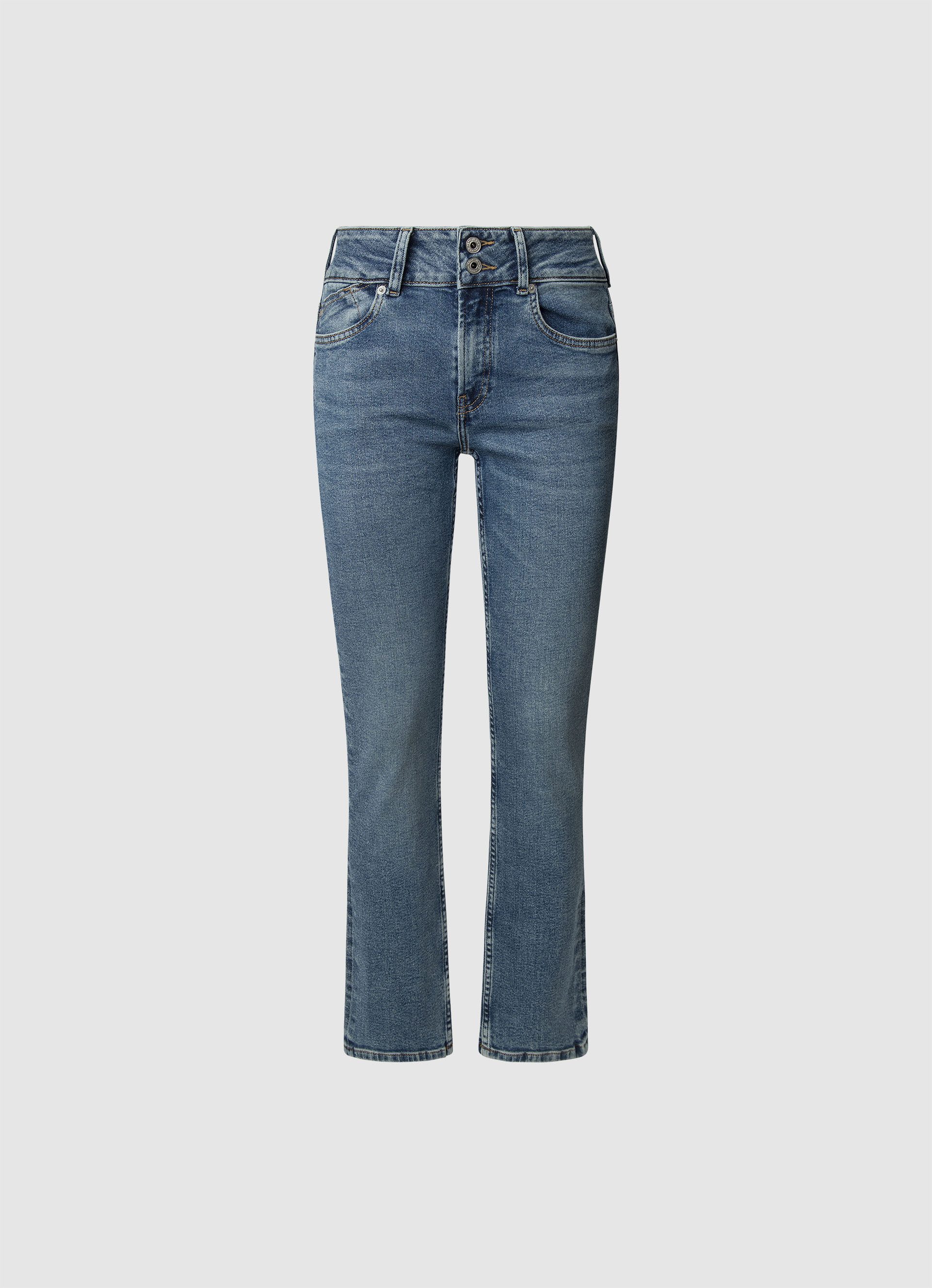 Pepe Jeans Slim-fit-Jeans SLIM JEANS MW mit extrabreitem Bund mit Doppelknopf-Verschluss