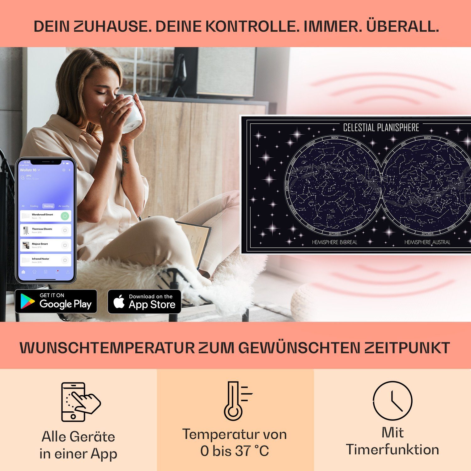 Klarstein Heizkörper Wonderwall Air Art Smart günstig online kaufen