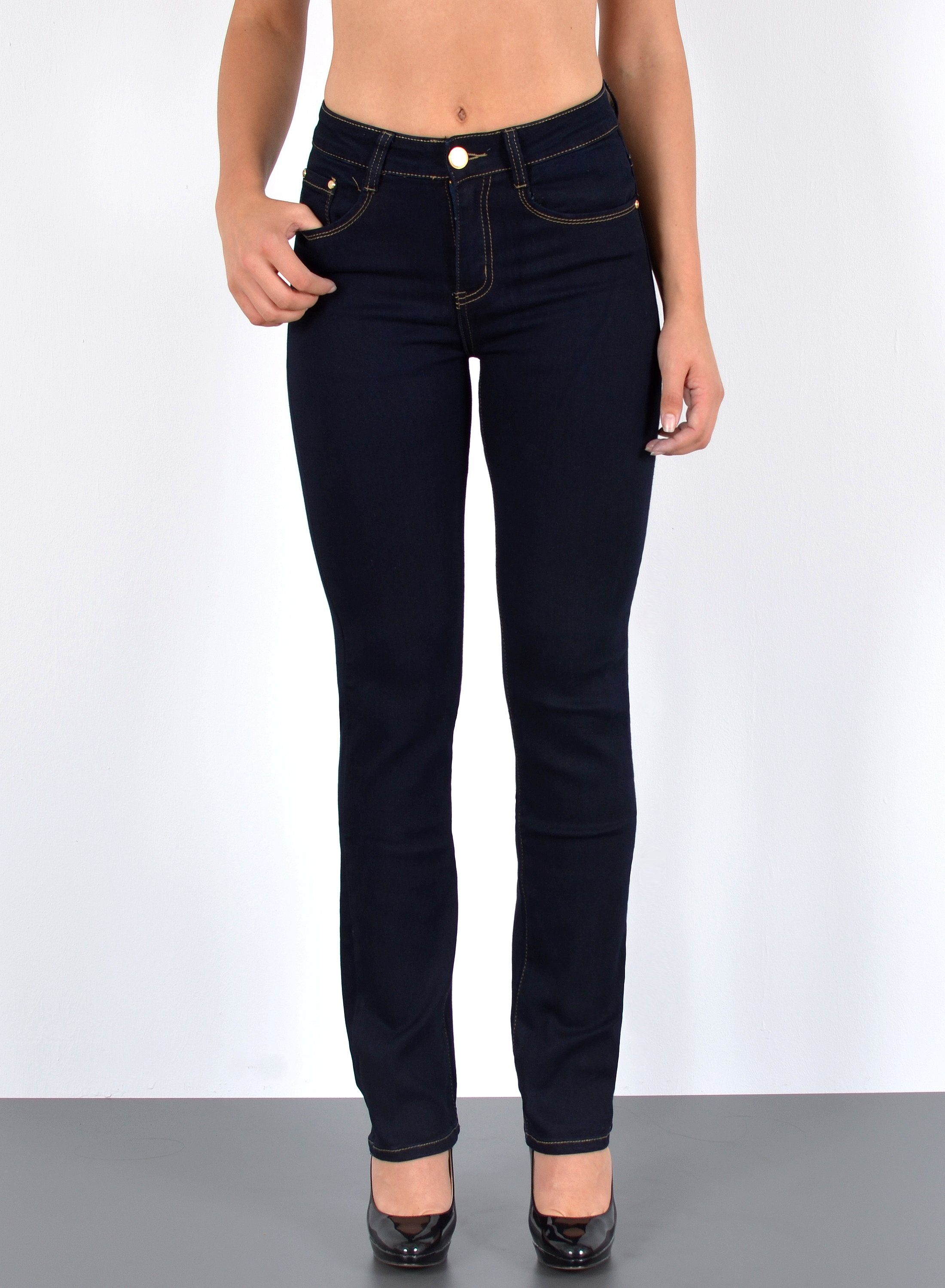 ESRA Straight-Jeans Damen Jeans Gerade hohe günstig online kaufen