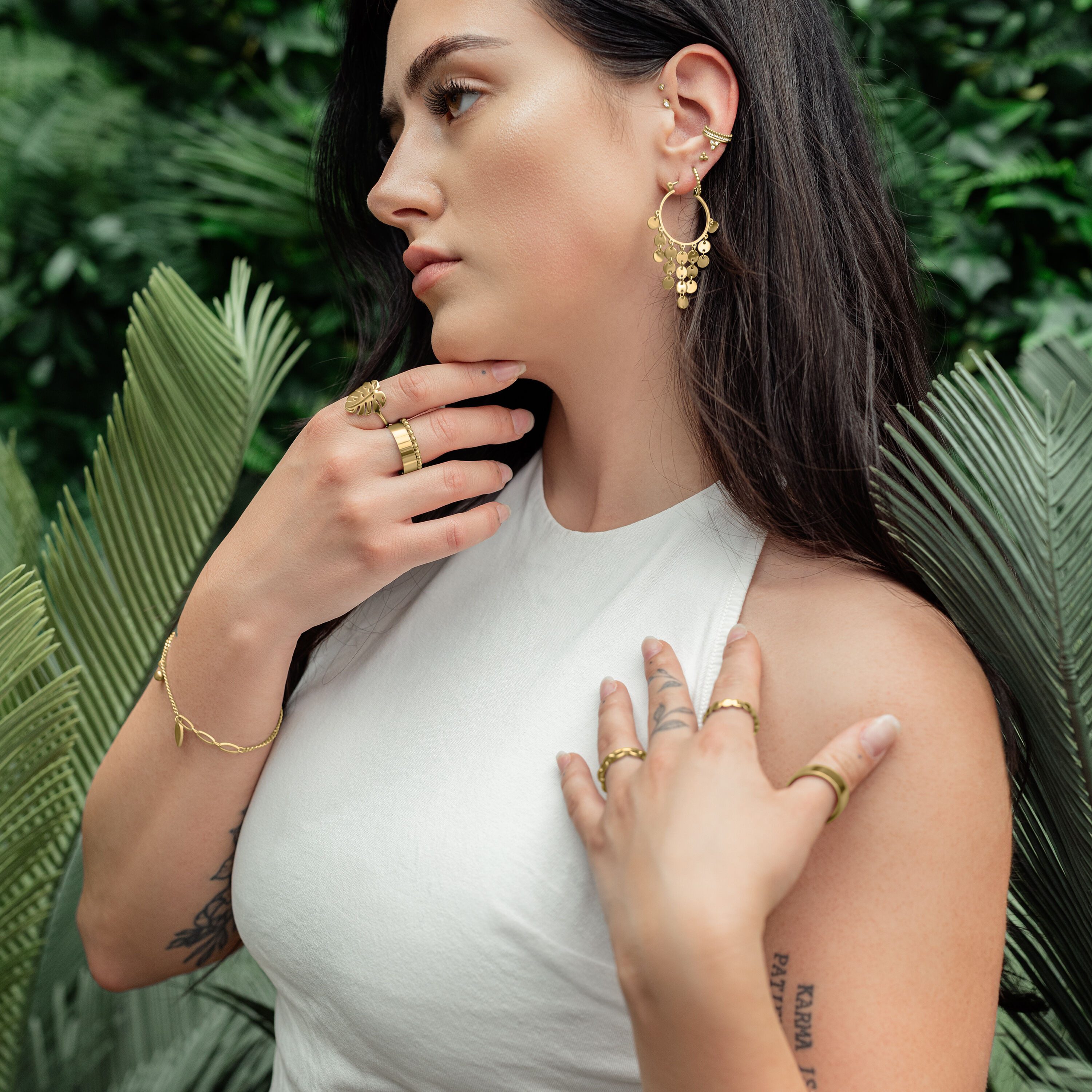 Wildcat Paar Ohrhänger Dangling Plate Hoops, wasserfest, langlebig, hautver günstig online kaufen