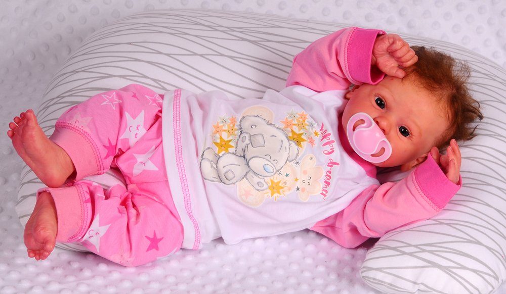 Schlafanzug Schlafanzug Pyjama für Babys und Kinder in Weiß Rosa aus reiner Baumwolle, 62 68 74 80 86 92 98