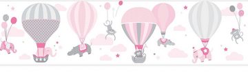 anna wand Lampenschirm Hot Air Balloons - rosa/grau - Ø 40 cm, Höhe 34 cm - Lampe Kinderzimmer
