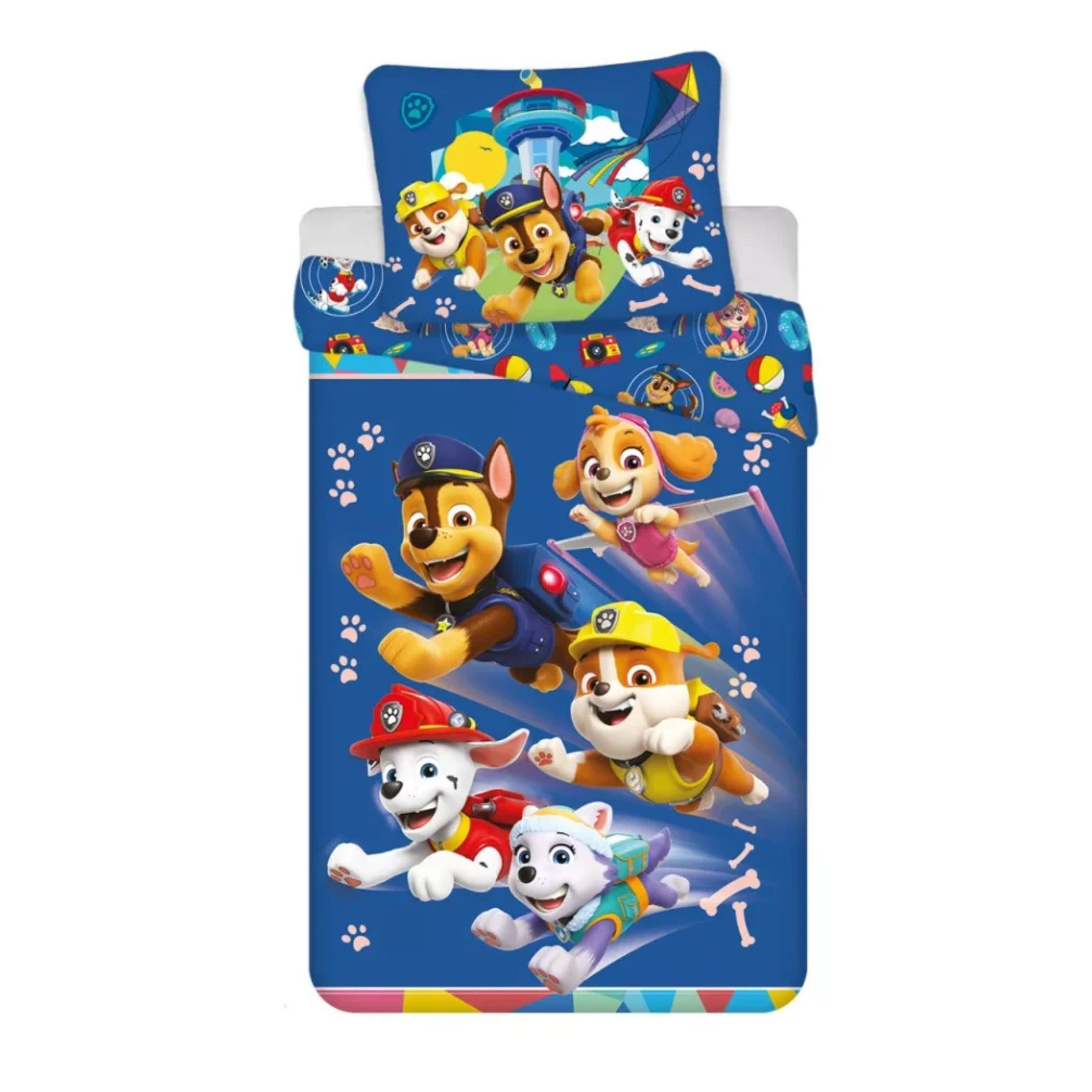 PAW PATROL Babybettwäsche Mehrfarbig Bettbezug Kissenbezug Baumwolle 100 × 135 cm, Baumwolle
