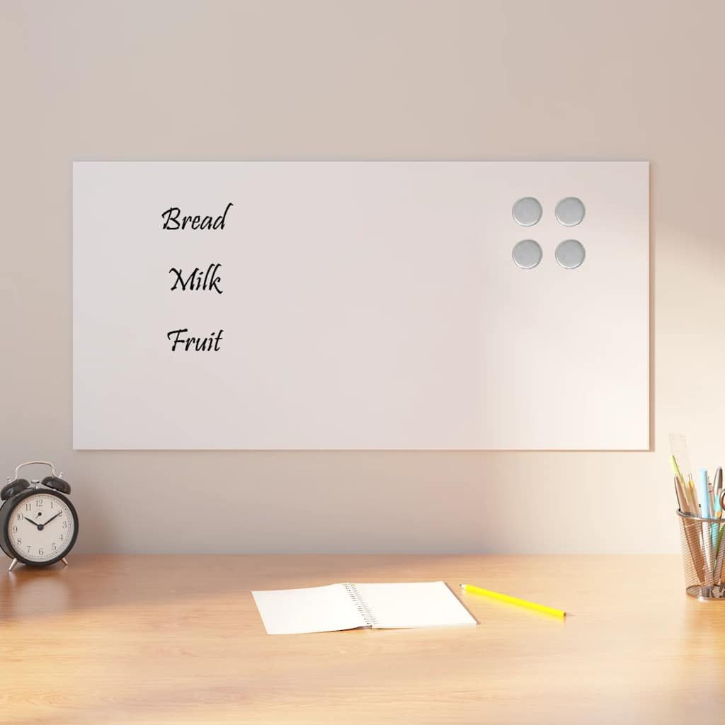 Magnettafel Magnettafel Wandmontage Weiß 80x40 cm Hartglas