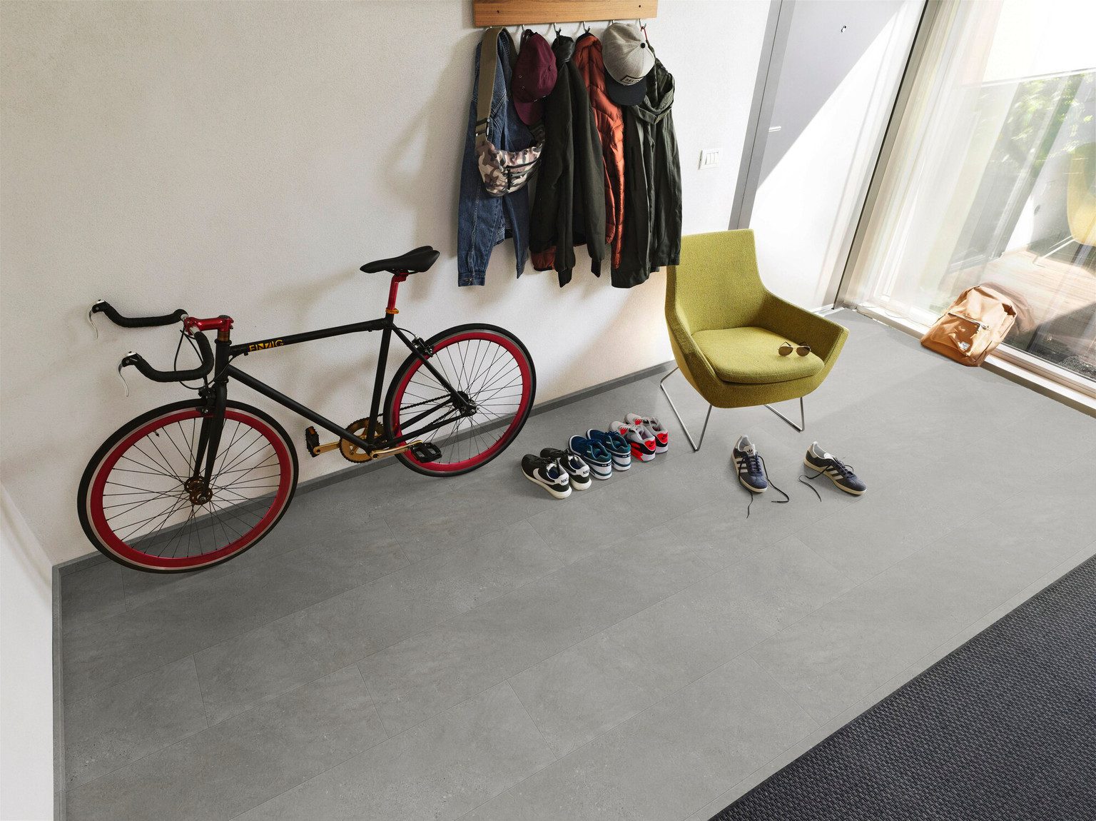 tilo Vinylboden tilo tilo Vinyl ELEGANTO Fliese, 1210 x 288 x 10 mm, NKL 33, NS 0,55 mm, mit Fase, inkl. Kork-Trittscha