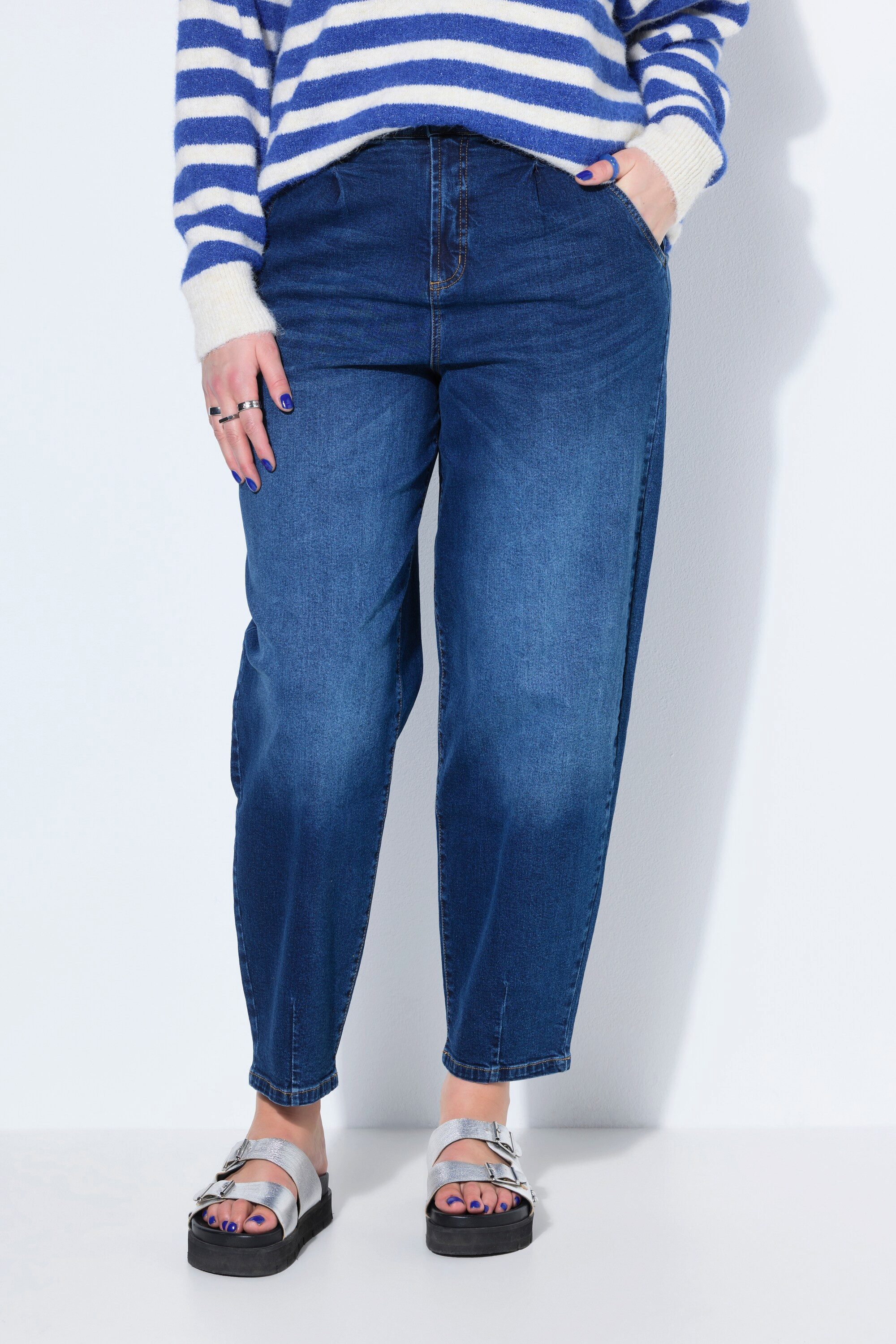 Studio Untold Regular-fit-Jeans Ballon-Jeans Dark-Denim High Waist 5-Pocket günstig online kaufen