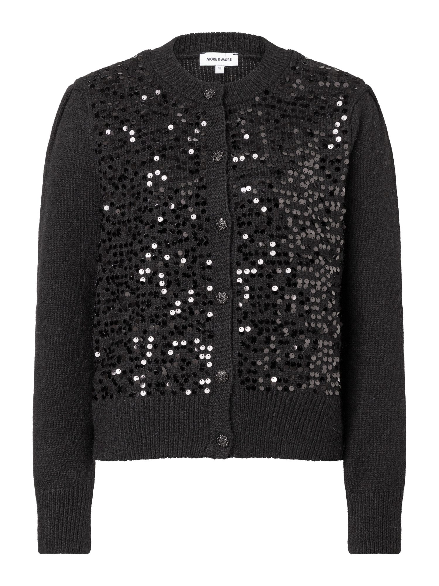 MORE&MORE Strickjacke glitzernde Glam-Strickjacke, Paillletten günstig online kaufen