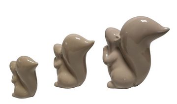 Fachhandel Plus Dekofigur Dekofiguren Eichhörnchen Hochglanz Keramik Indoor 3 Stück