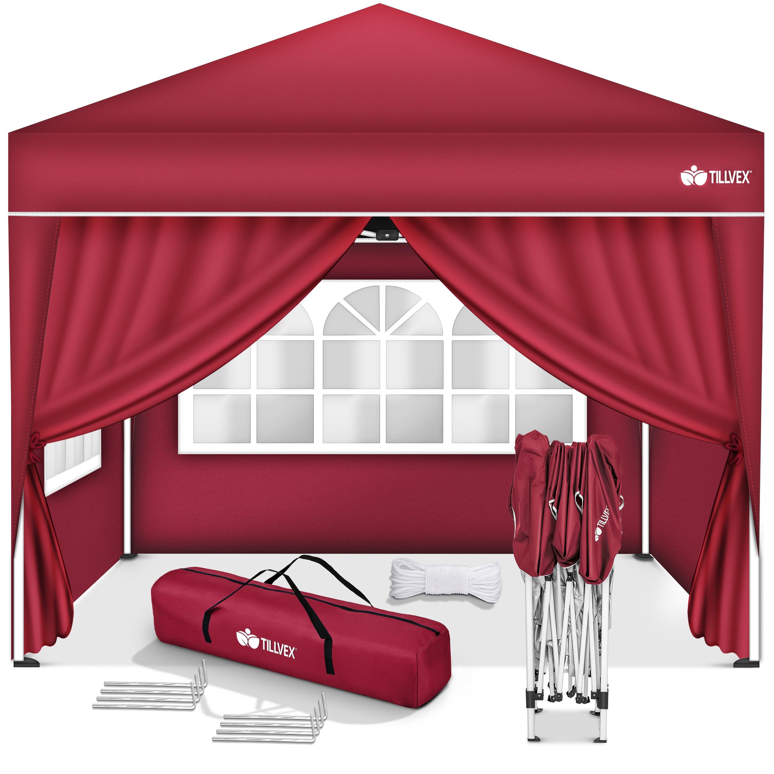 tillvex Pavillon 3x3m Wasserdicht Gartenzelt Faltpavillon Partyzelt, (3x3m günstig online kaufen
