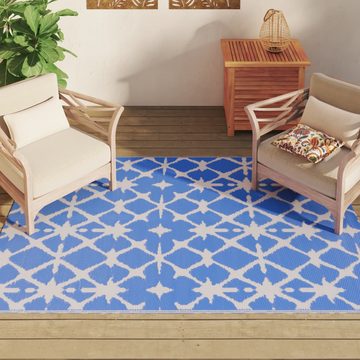 Outdoorteppich Outdoor-Teppich Blau und Weiß 140x200 cm PP, vidaXL