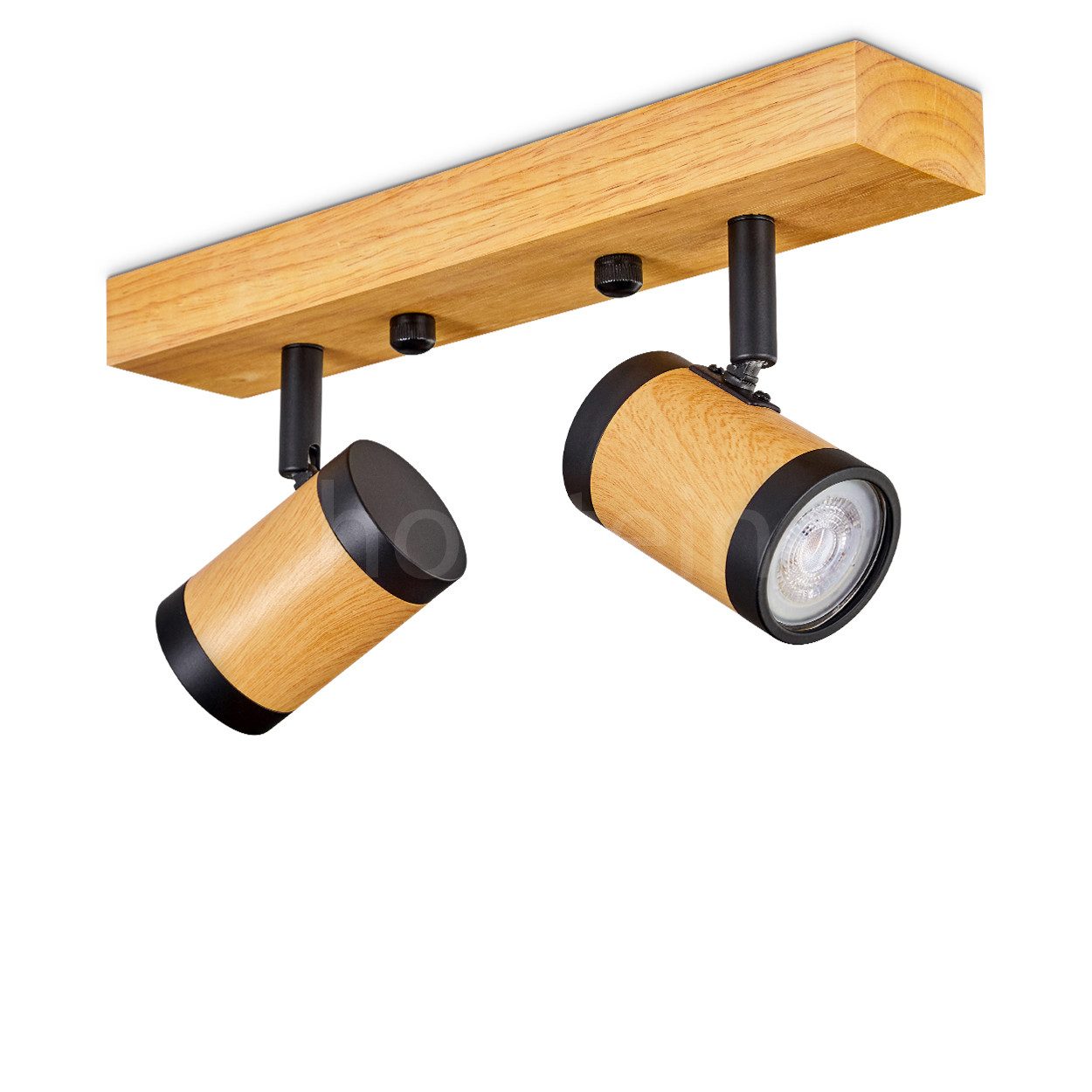 hofstein Deckenleuchte moderne Deckenlampe aus Holz/Metall in Natur/Schwarz günstig online kaufen