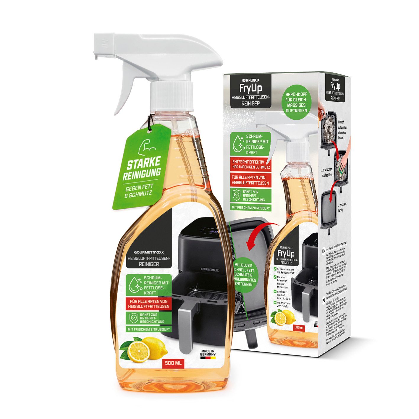 GOURMETmaxx FryUp Airfryer Reiniger 500 ml - auch ideal als Ofen- & Grillreiniger Backofenreiniger (1-St)