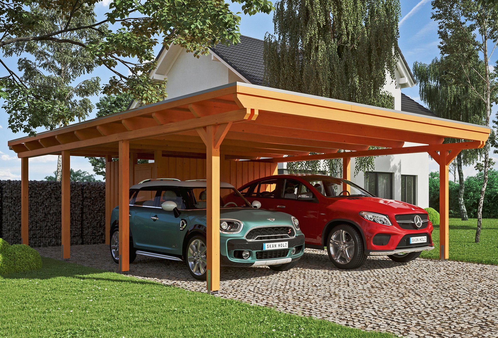 Skanholz Doppelcarport Emsland, BxT: 613x846 cm, 223 Einfahrtshöhe cm