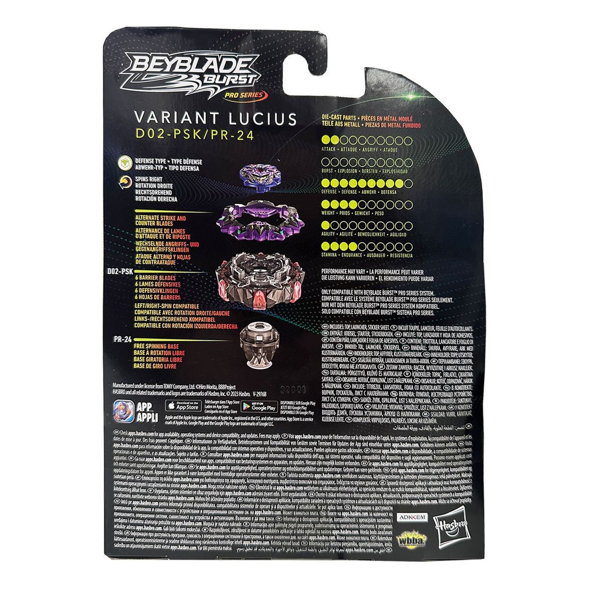 Hasbro Spielfigur Hasbro F7799 - Beyblade Burst - Pro Series - Variant Lucius D02-PSK PR