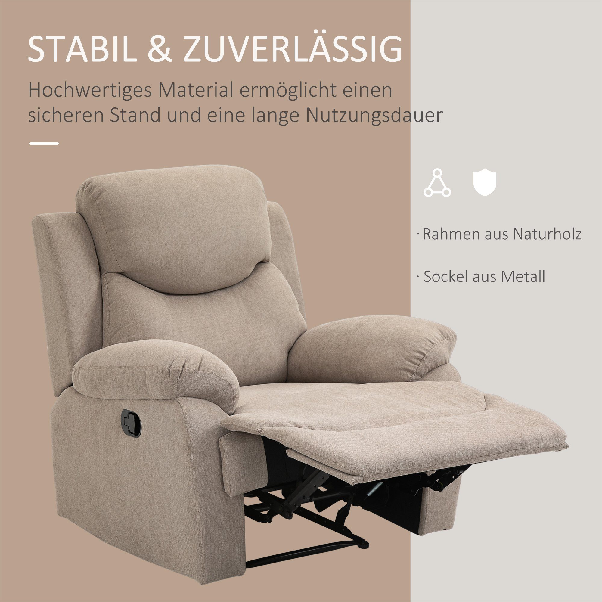 HOMCOM Relaxsessel Beige