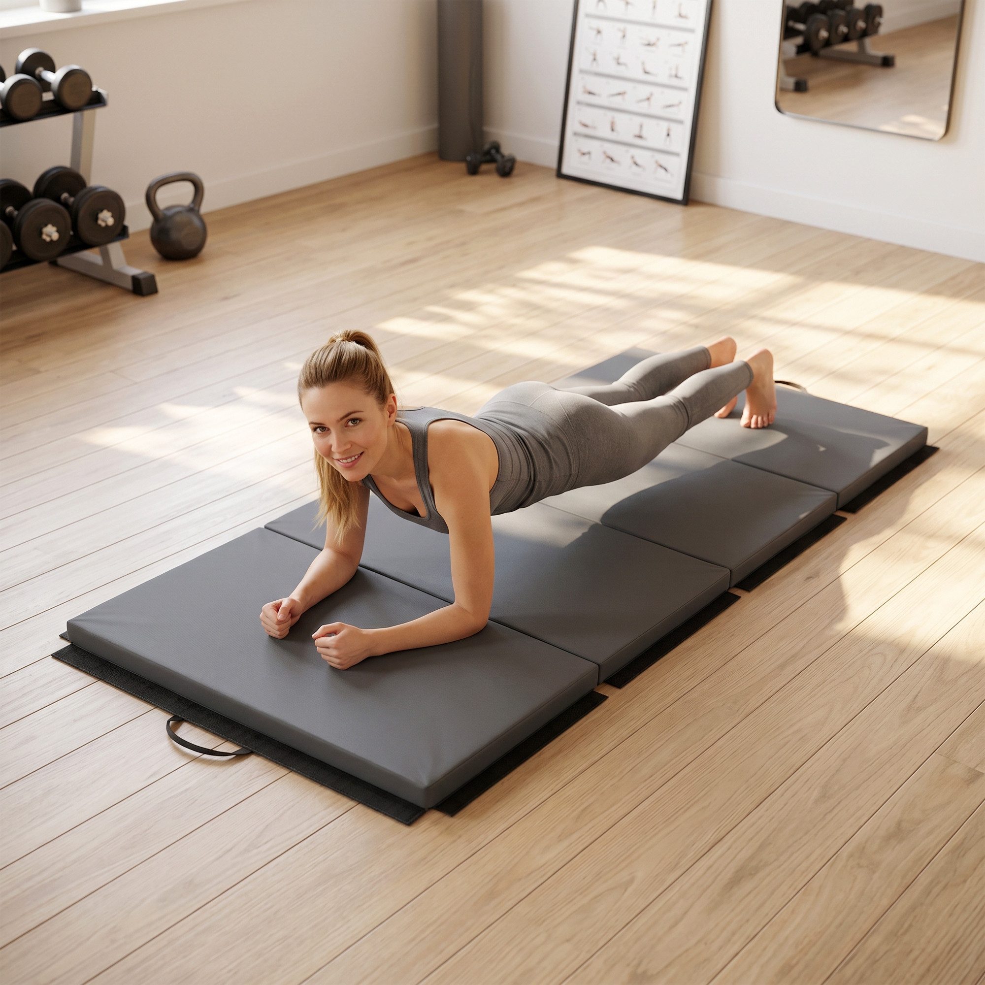Gymnastikmatte mit Griffen