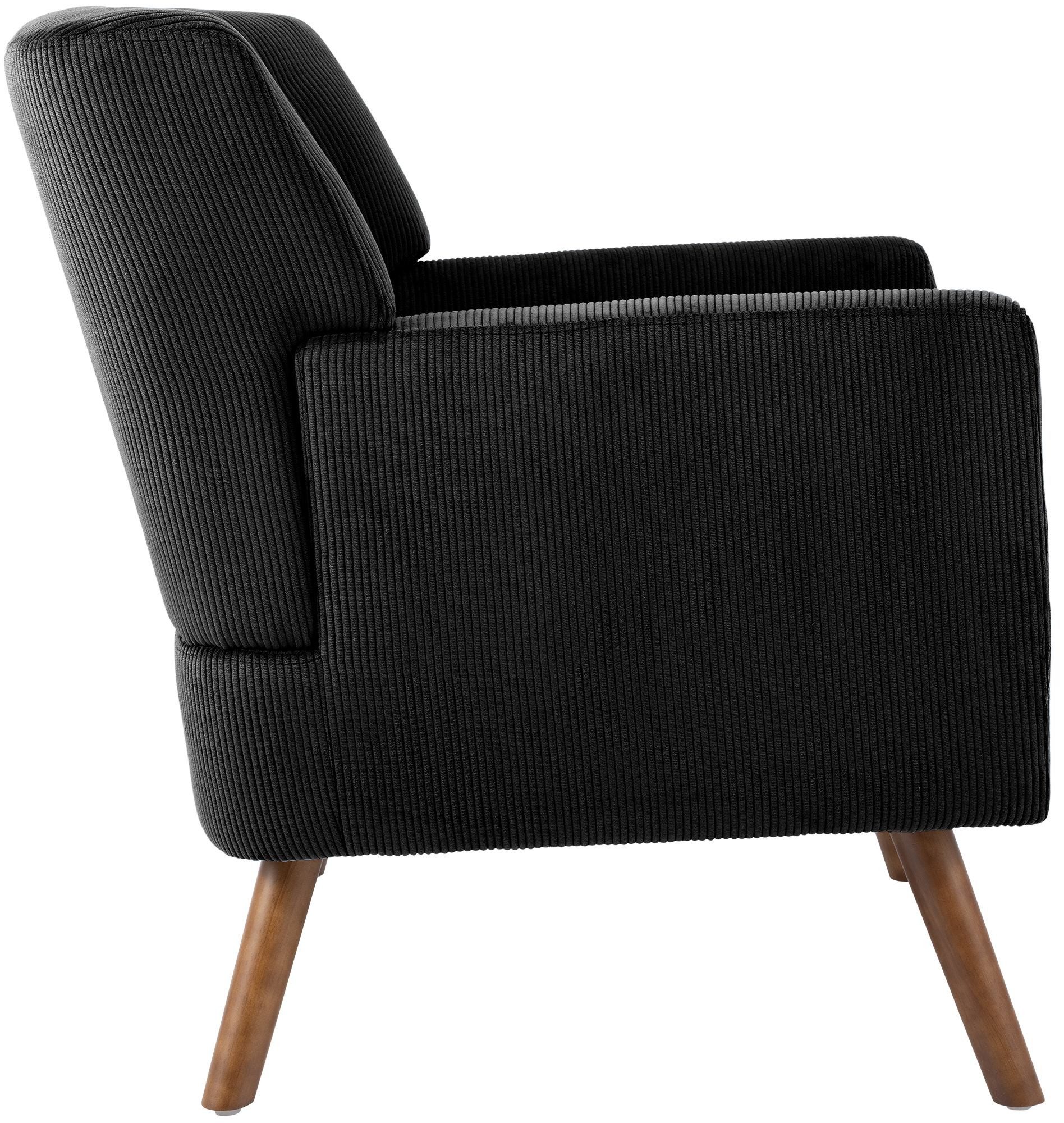 CLP Loungesessel Kioni (1er), Cordbezug, Kautschukholz, bis 150 kg belastbar – Bild 5 von 5
