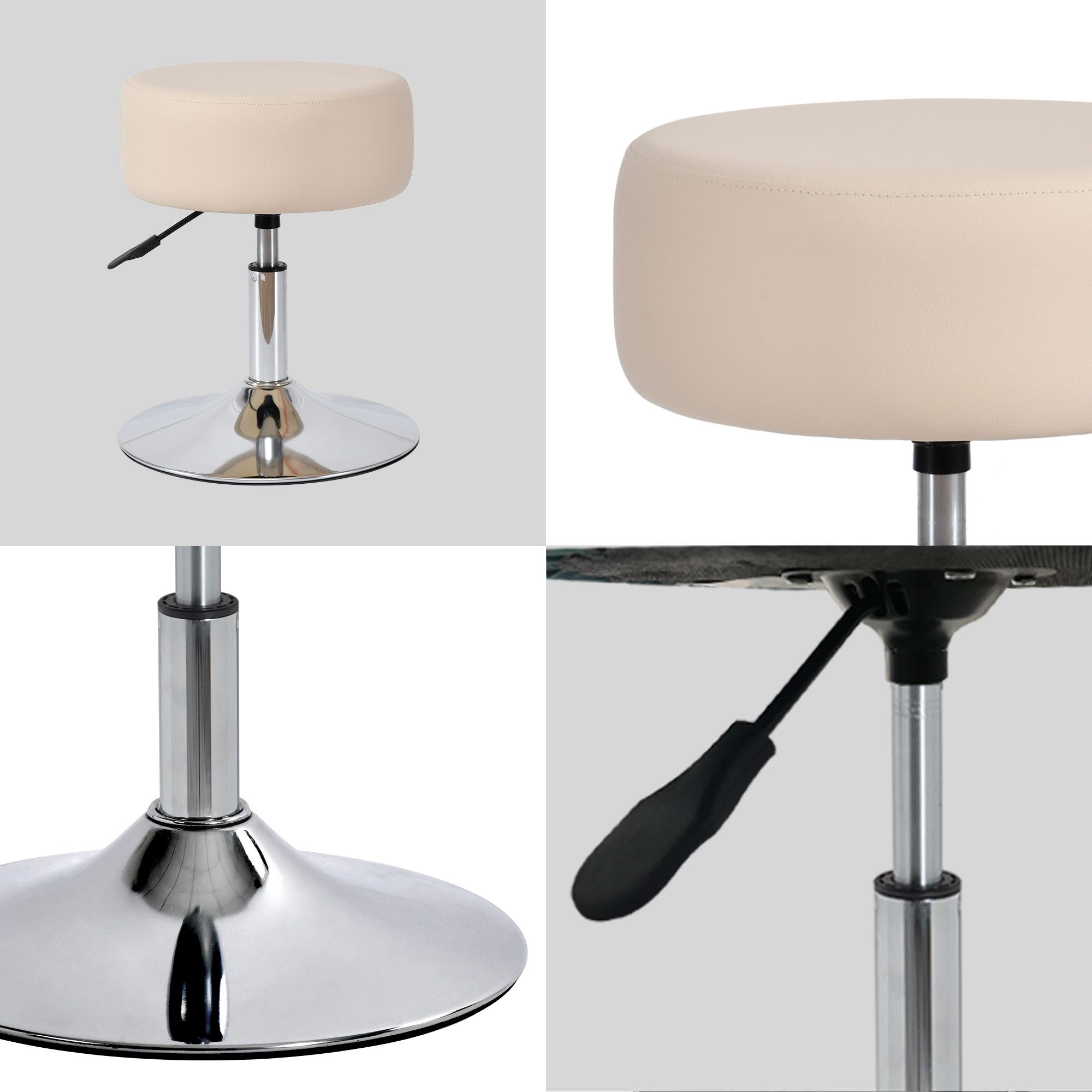 Duhome Hocker (428), Drehhocker Sitzhocker Rund Rollhocker Schminkhocker Hö günstig online kaufen