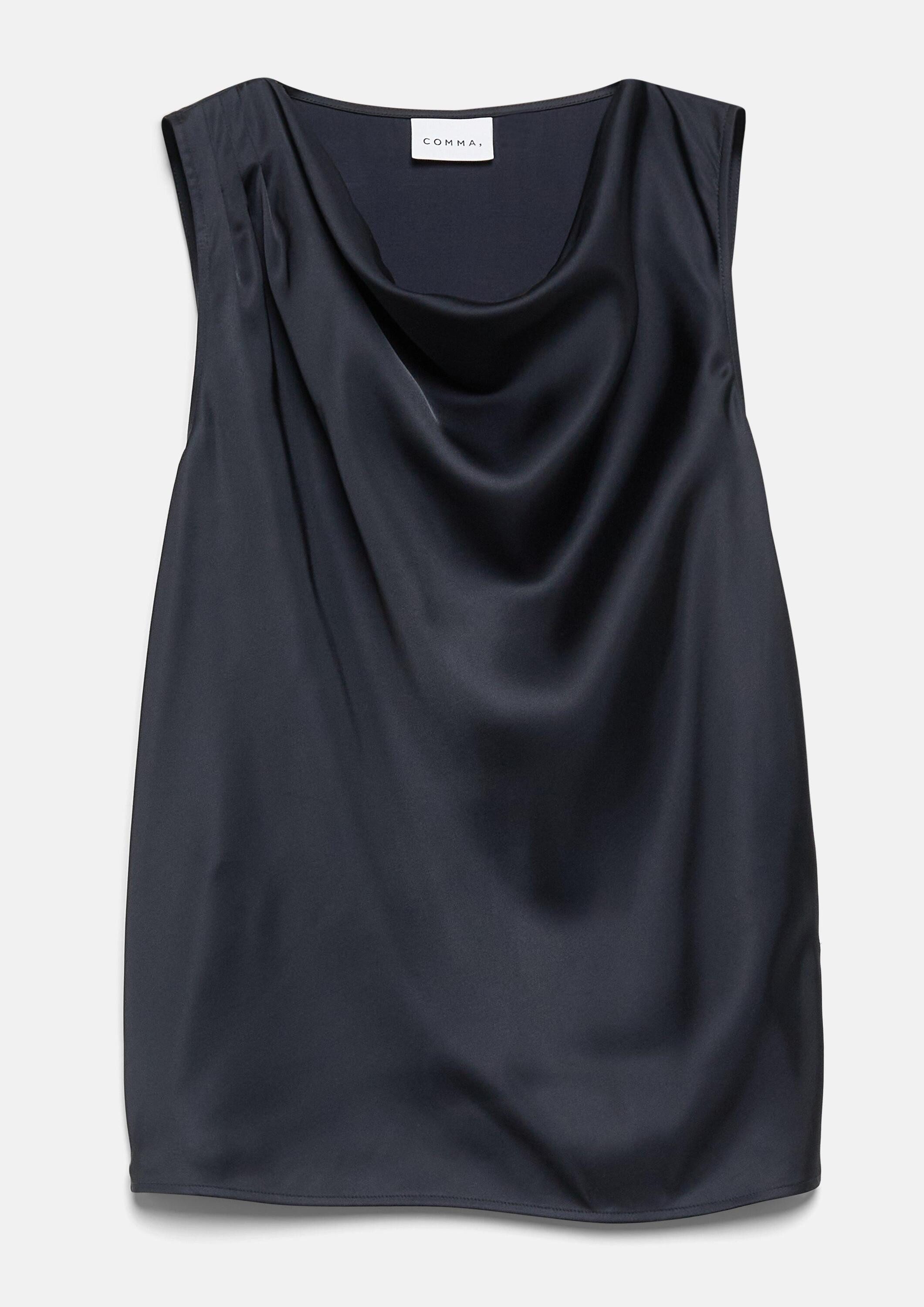 comma Blusentop Bluse Satin-Wasserfall-Top