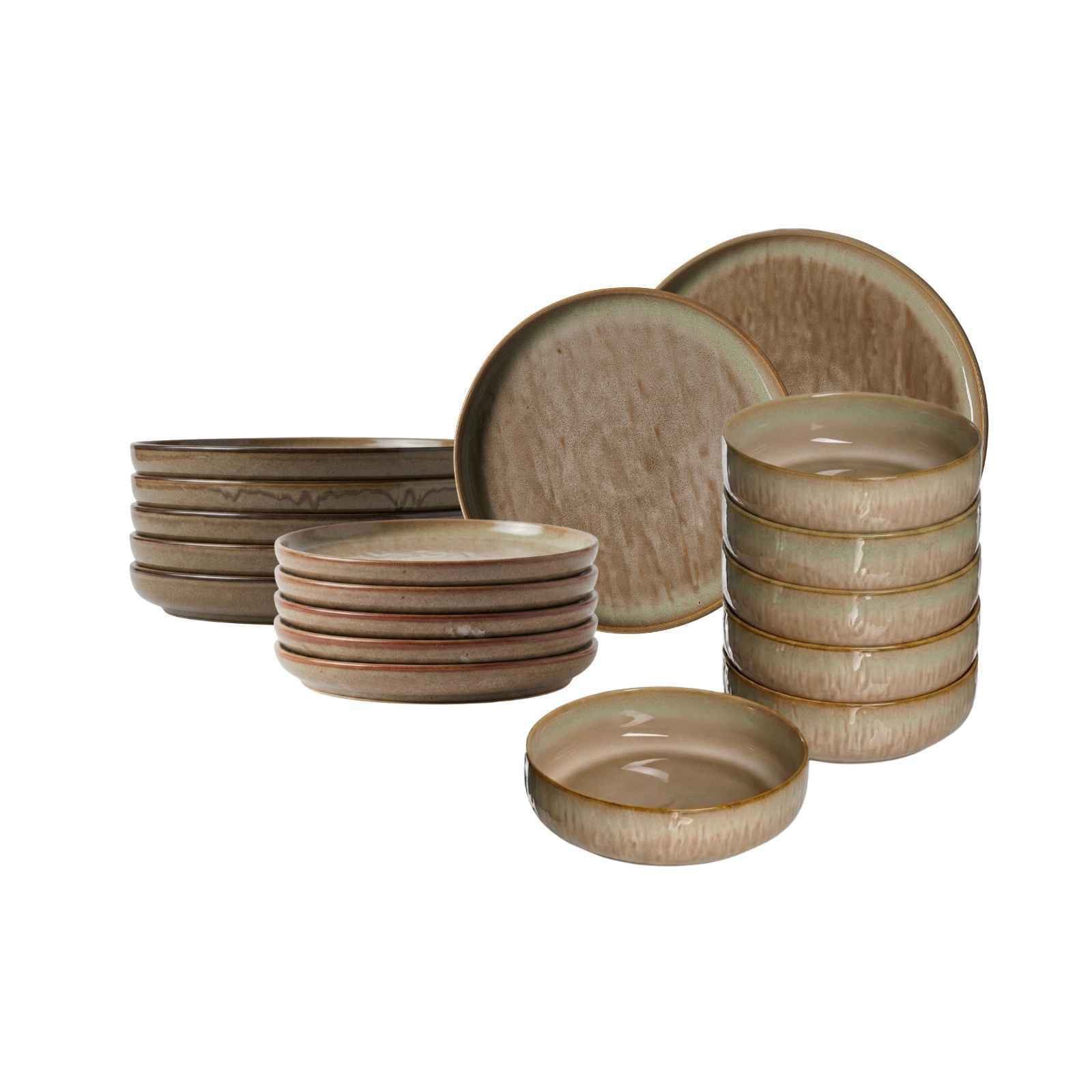 Ritzenhoff & Breker Tafelservice Tortosa Teller-Set 18er Set (18-tlg), Steingut