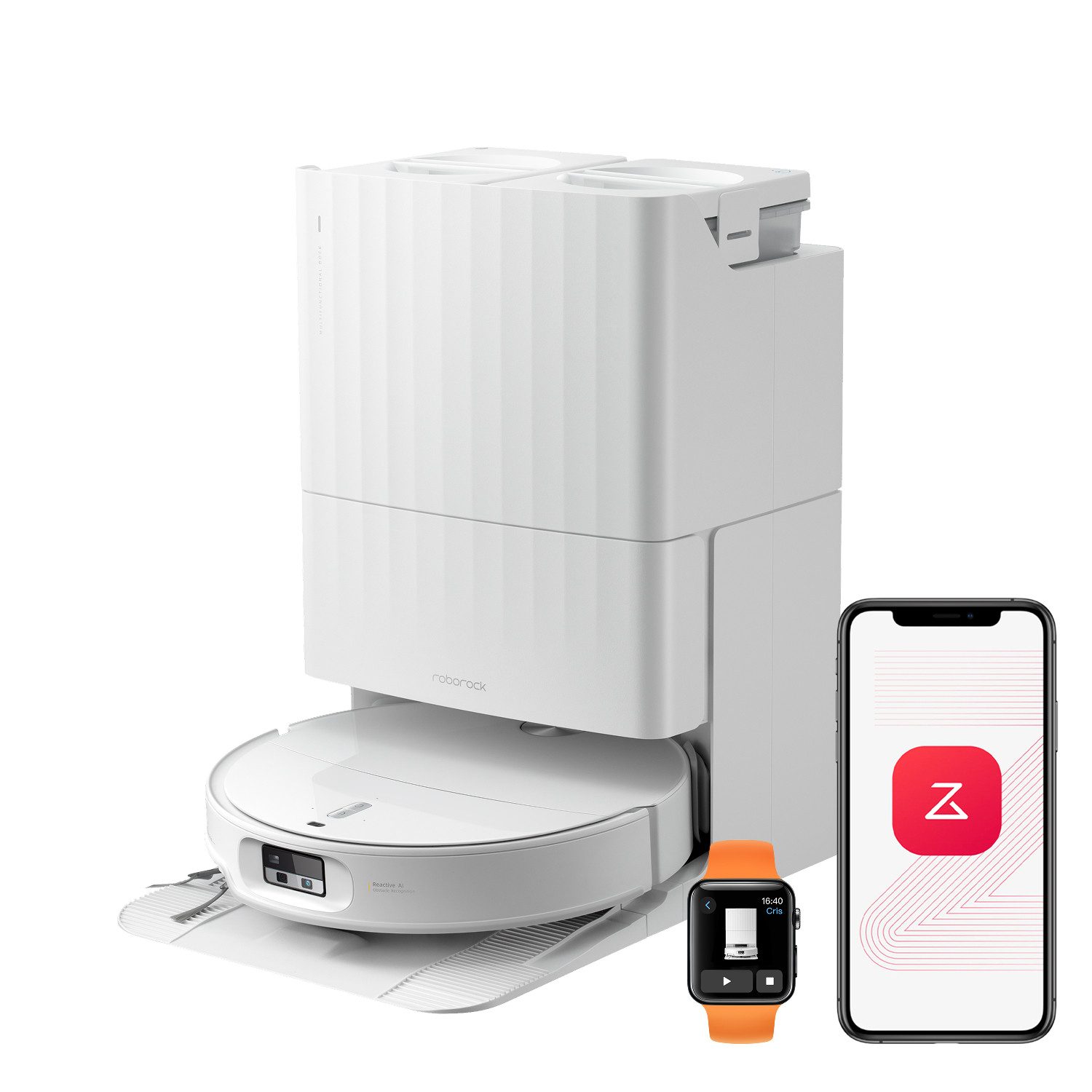 Roborock Saugroboter mit Wischfunktion Qrevo Edge 2, Dual Anti-Tangle System, 25.000 Pa