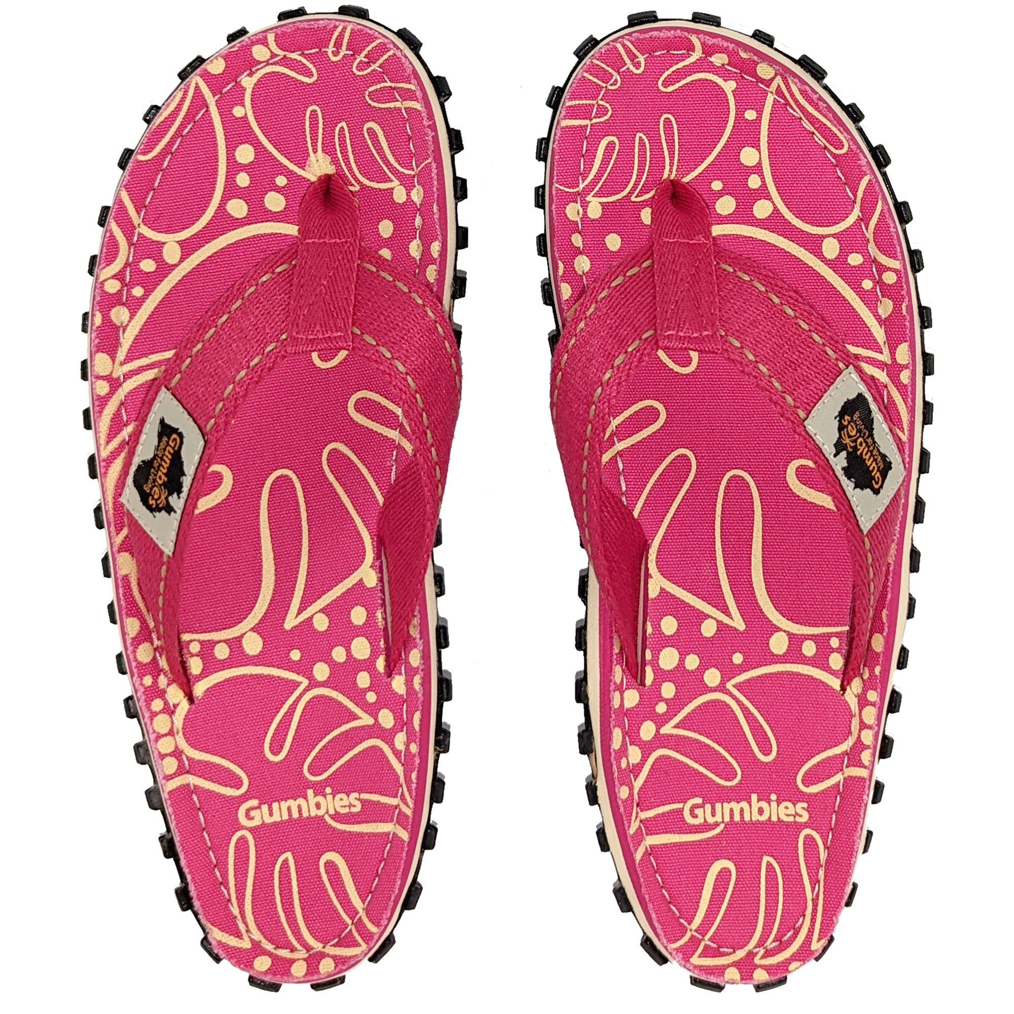 Gumbies Original pink farbenfrohen Designs« T-Strap-Zehentrenner 2248 aus Pink tropics recycelten Materialien Tropical in »in