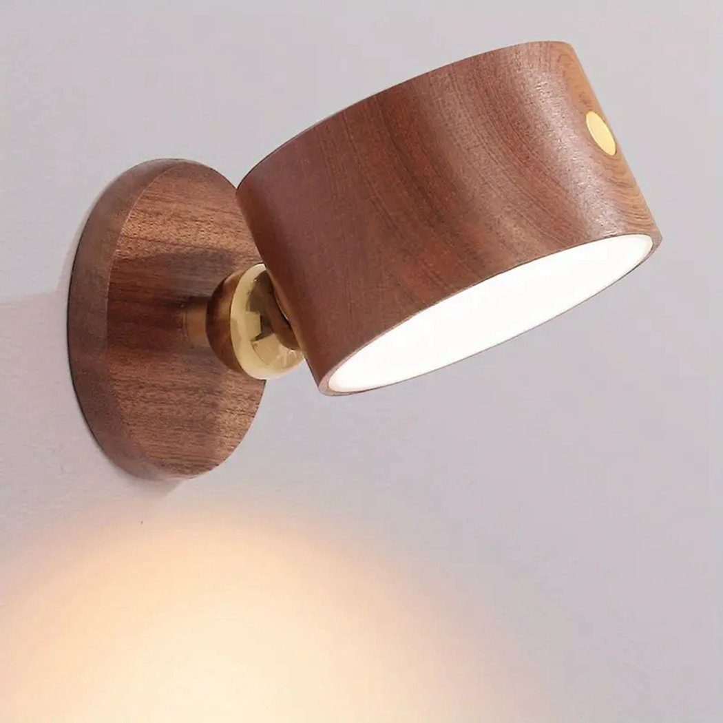 TUABUR Wandleuchte Wandlampen aus Holz, LED-Leselampen, Nachttischlampen für Schlafzimmer braun