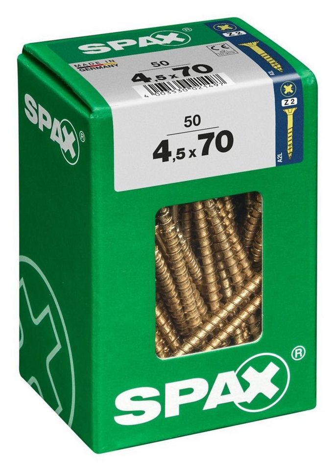 Thumbnail - SPAX Holzbauschraube Spax Universalschrauben 4.5 x 70 mm PZ 2 - 50 Stk.