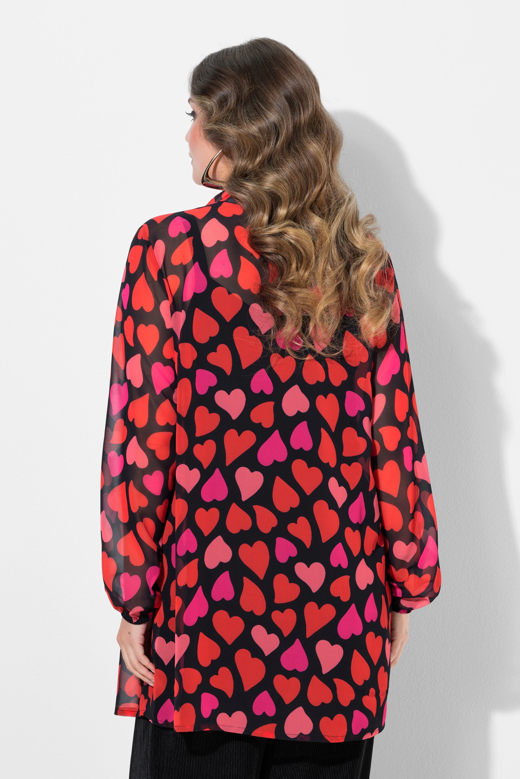 MIAMODA Longbluse Bluse A-Linie Chiffon Punkte/floral günstig online kaufen