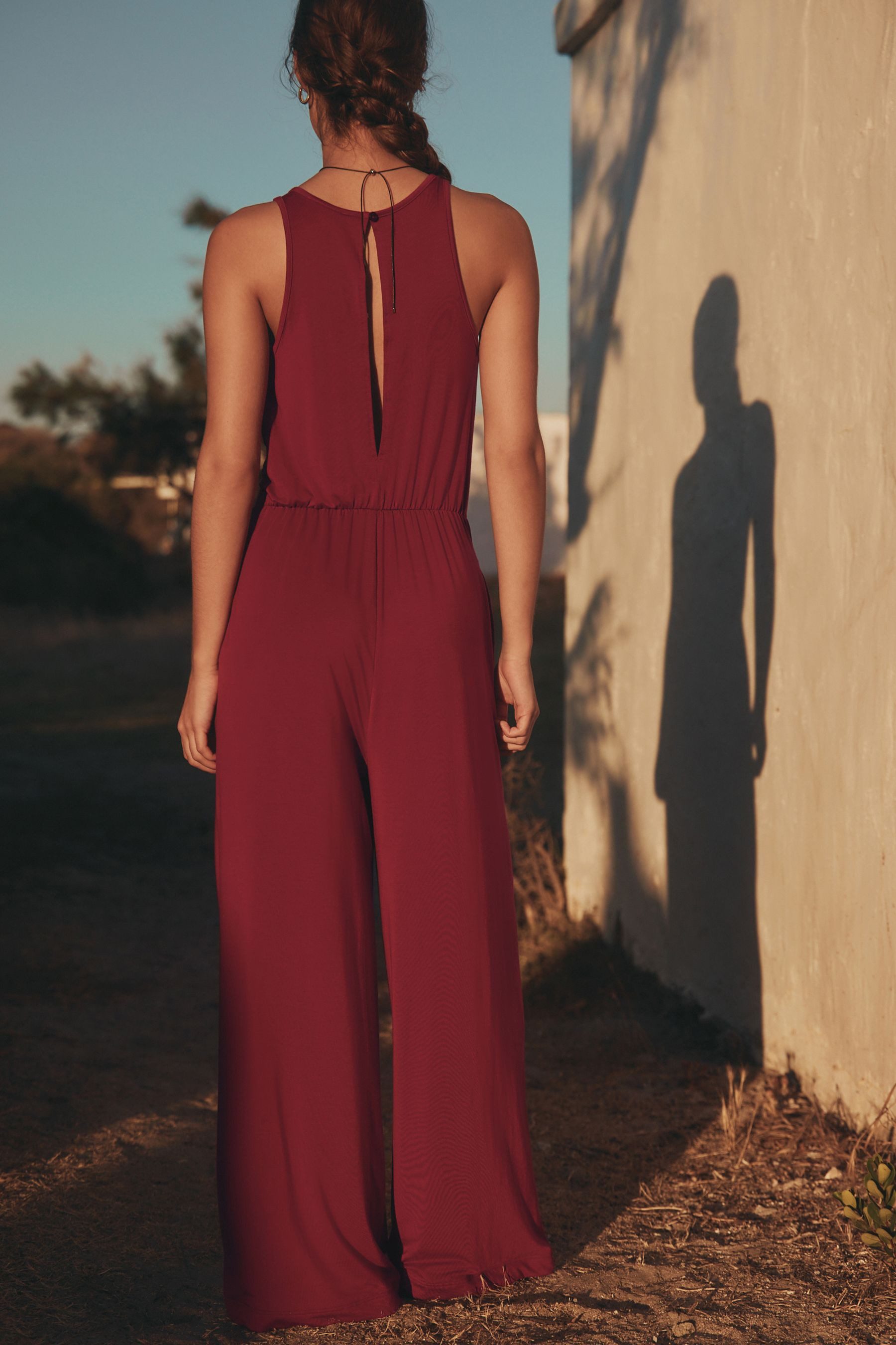 Next Jumpsuit Jersey-Jumpsuit mit Drehdetail an der Taille (1-tlg)