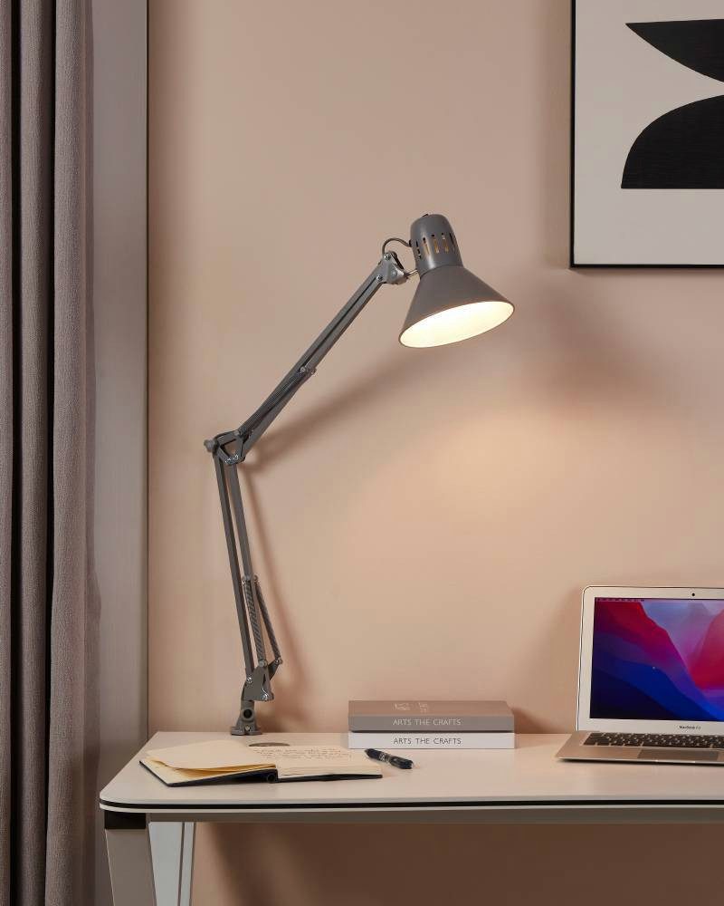 EGLO Tischleuchte FIRMO Klemmlampe, silber, exkl. günstig online kaufen