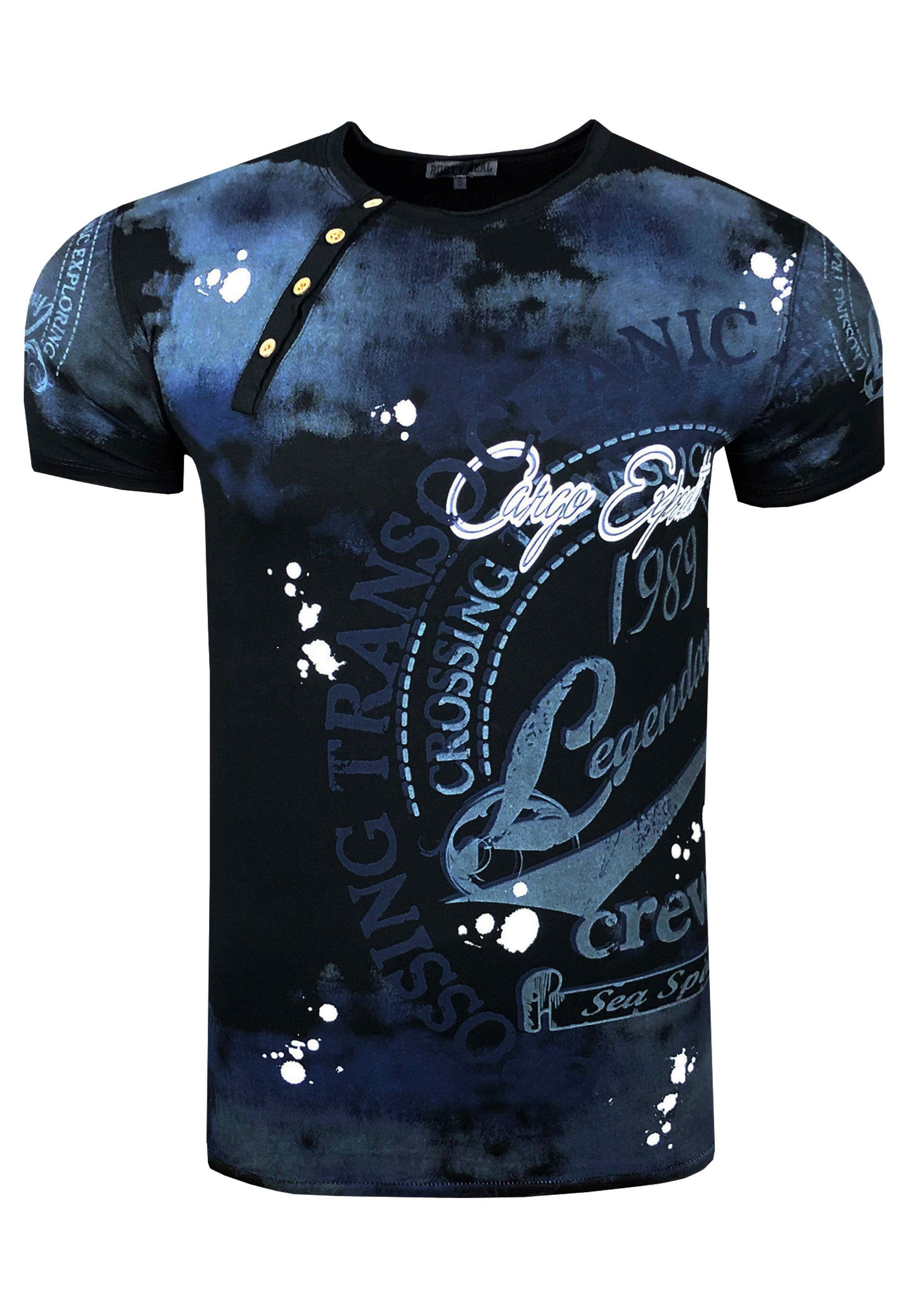 Rusty Neal T-Shirt mit plakativem Frontprint