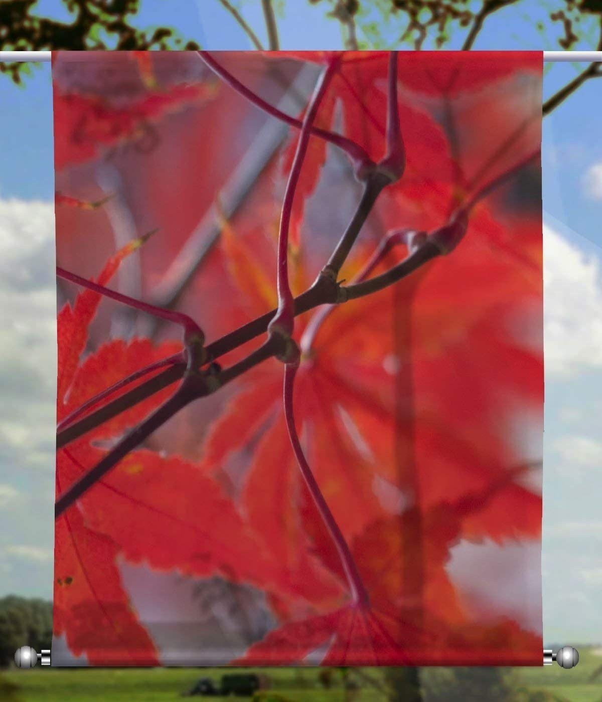 Beschwerung, gardinen-for-life Herbsttraum Scheibengardine mit Scheibenhänger rechteckig