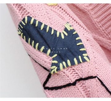 AFAZ New Trading UG Cardigan Lockerer Cardigan für Damen im Frühling und Sommer (1-tlg., Damen-Strickjacke, langärmelig) modischer Strickjacken Pullover lockere Jacke mit Taschen Knöpfen