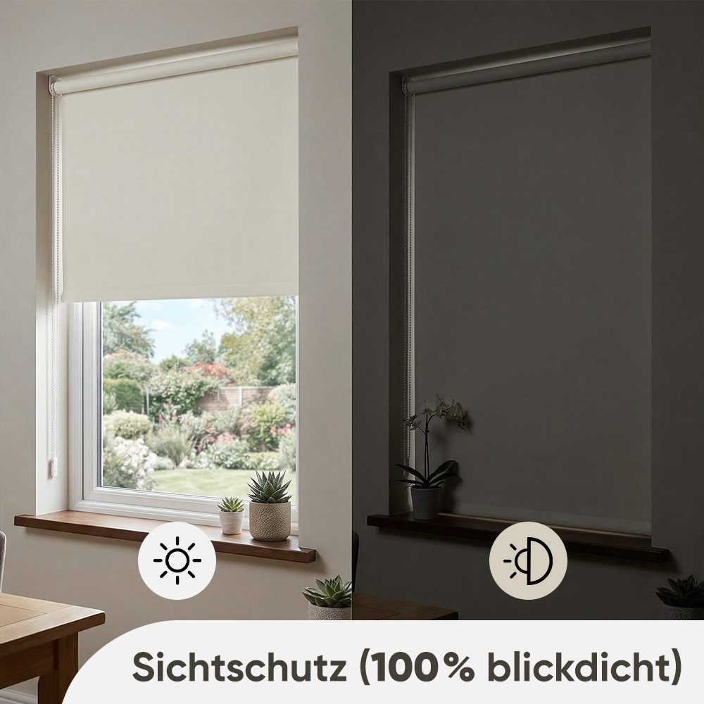 Rollo Seitenzugrollo Verdunkelungsrollo ohne Bohren verdunkelnd Rollo, Sekey, verspannt, Klemmfix, Seitenzugrollo,Sonnenschutz & Sichtschutz,Bestellbreite = Stoffbreite