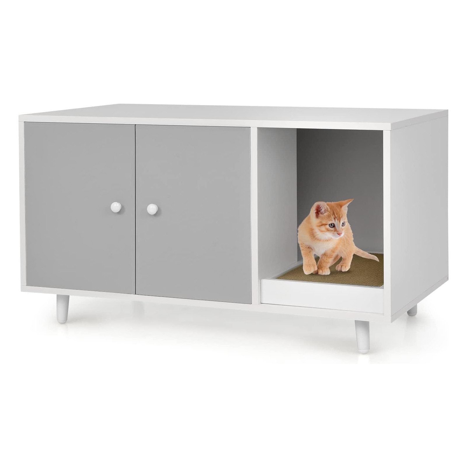 KOMFOTTEU Tierhaus 2 in 1 Katzenschrank, günstig online kaufen