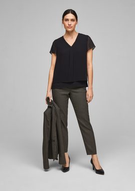 s.Oliver BLACK LABEL Kurzarmbluse Layering-Bluse aus Chiffon Layering