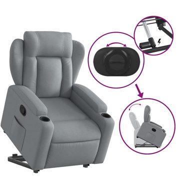 vidaXL Sessel Relaxsessel mit Aufstehhilfe Hellgrau Stoff (1-St)