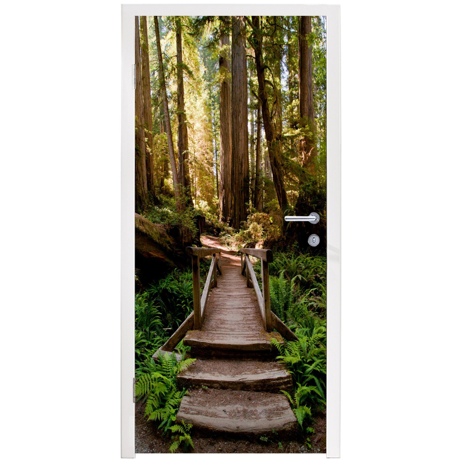 MuchoWow Türtapete Dschungel für cm Treppe 75x205 Natur Tür, Fototapete - Matt, - St), Türaufkleber, Bäume, (1 bedruckt, 