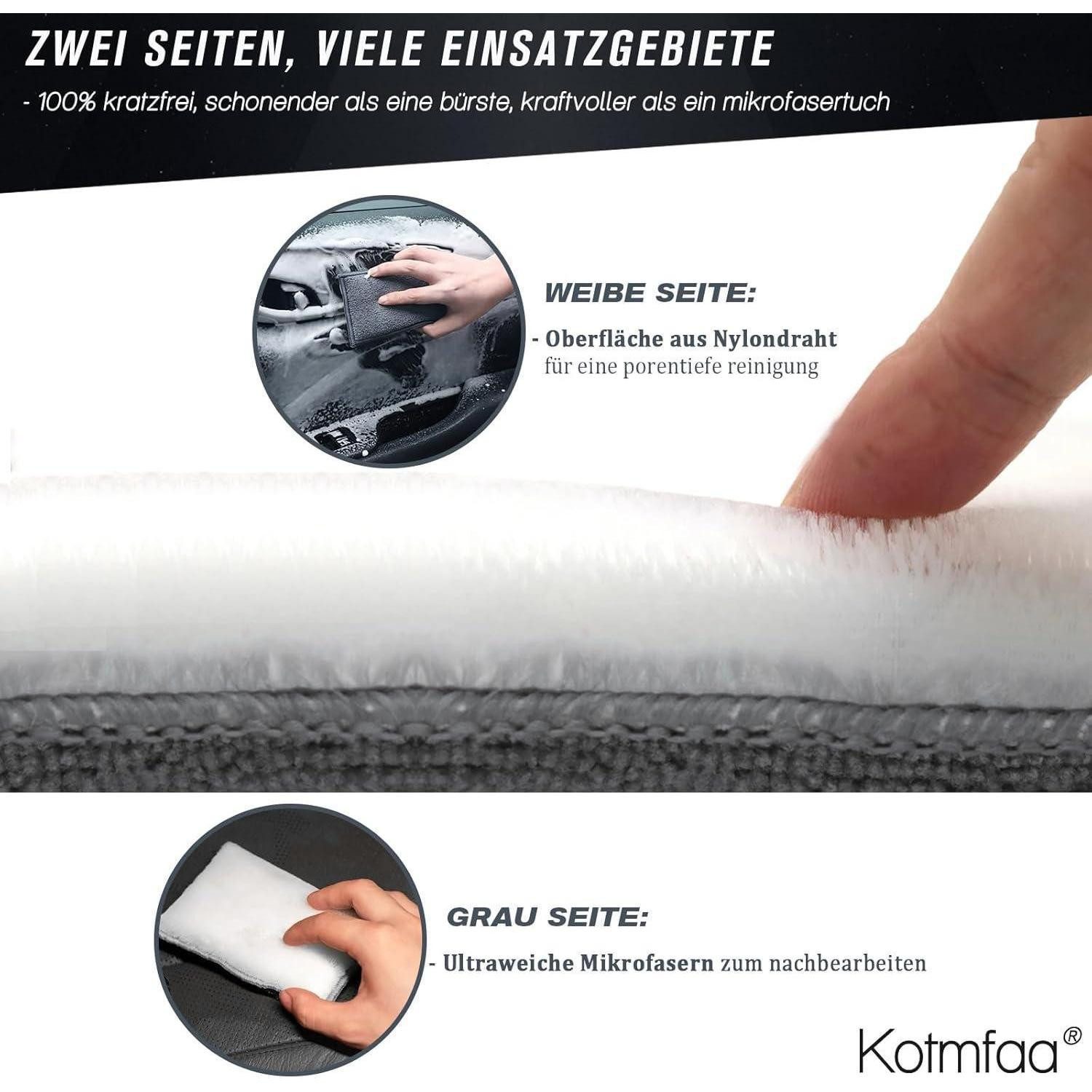 LuxusKollektion Reinigungs-Set Auto Innenraum Reinigungspads Mikrofaser kratzfrei 15x10cm