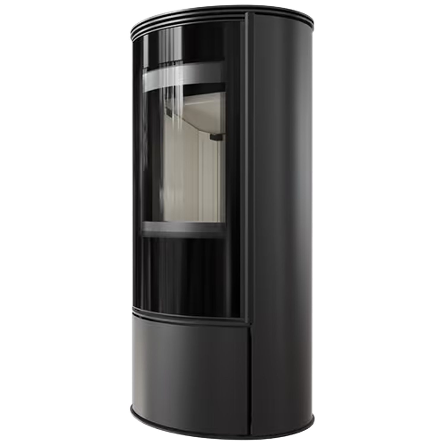 Kratki Kaminofen PRO Kaminofen aus Stahl ERIK Ø 150 5,5 kW mit Türfeder, 5,50 kW, Griff in Form einer Reling