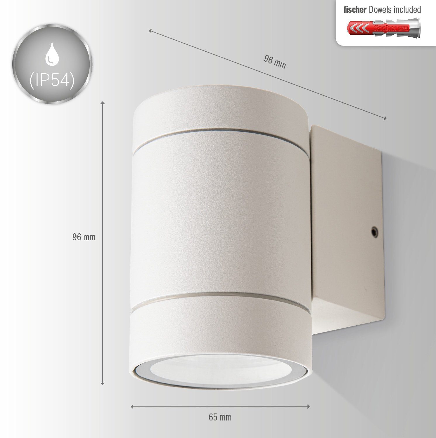 Wandleuchte Paco Aluminium Outdoor Garten GU10 & In IP54 Eingang LUSIWA, Leuchtmittel, ohne Aussenlampe Hauswand Home