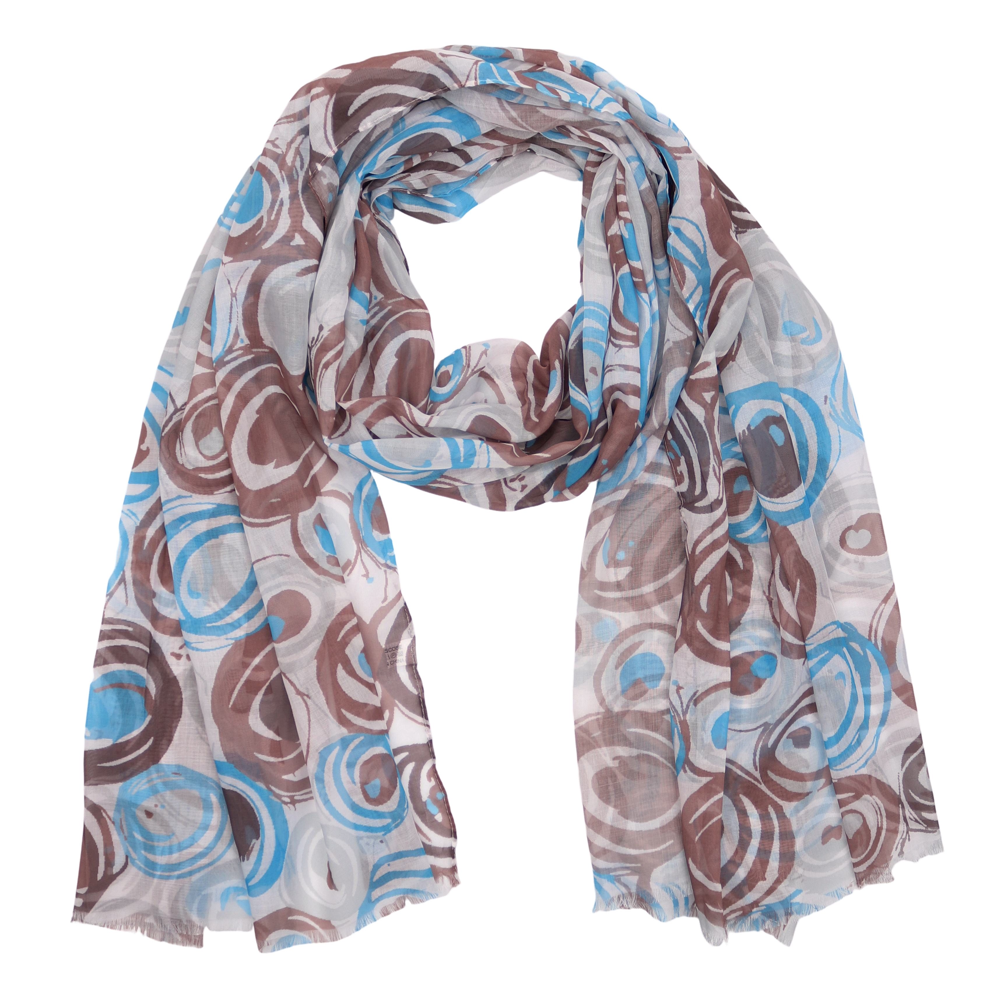 MIRROSI Modeschal Weicher & Leicht Großes Schal, ca.75x180cm, Bunt Print Kreis, (aus 100% Viskose, Atemberaubende Designs), Damen Halstuch Stola ideal für Frühling, Sommer und Herbst