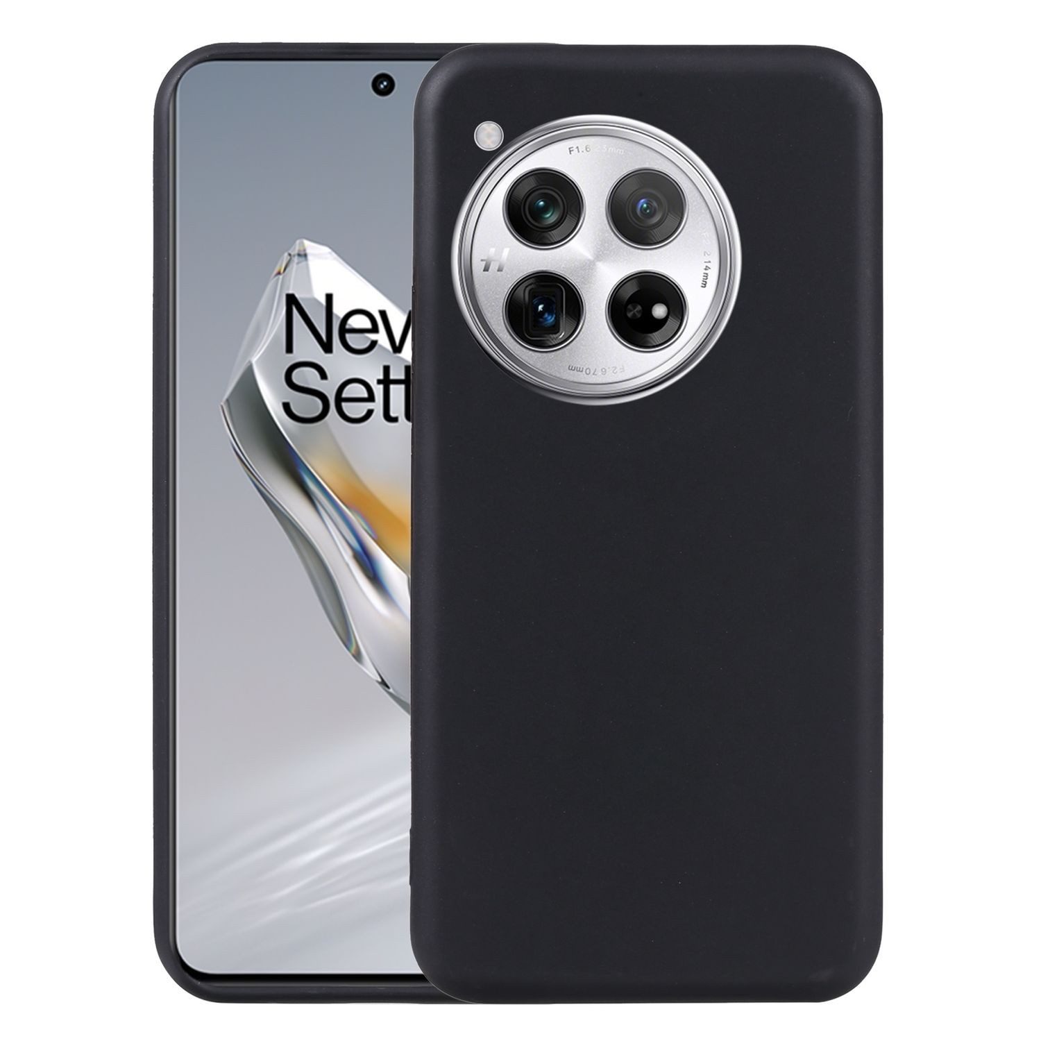 Wigento Handyhülle Für OnePlus 12 Silikon TPU Schutz Hülle Cover Flexibel dünn Schwarz, Stilvolle TPU Hülle, präzise Aussparungen, schützend