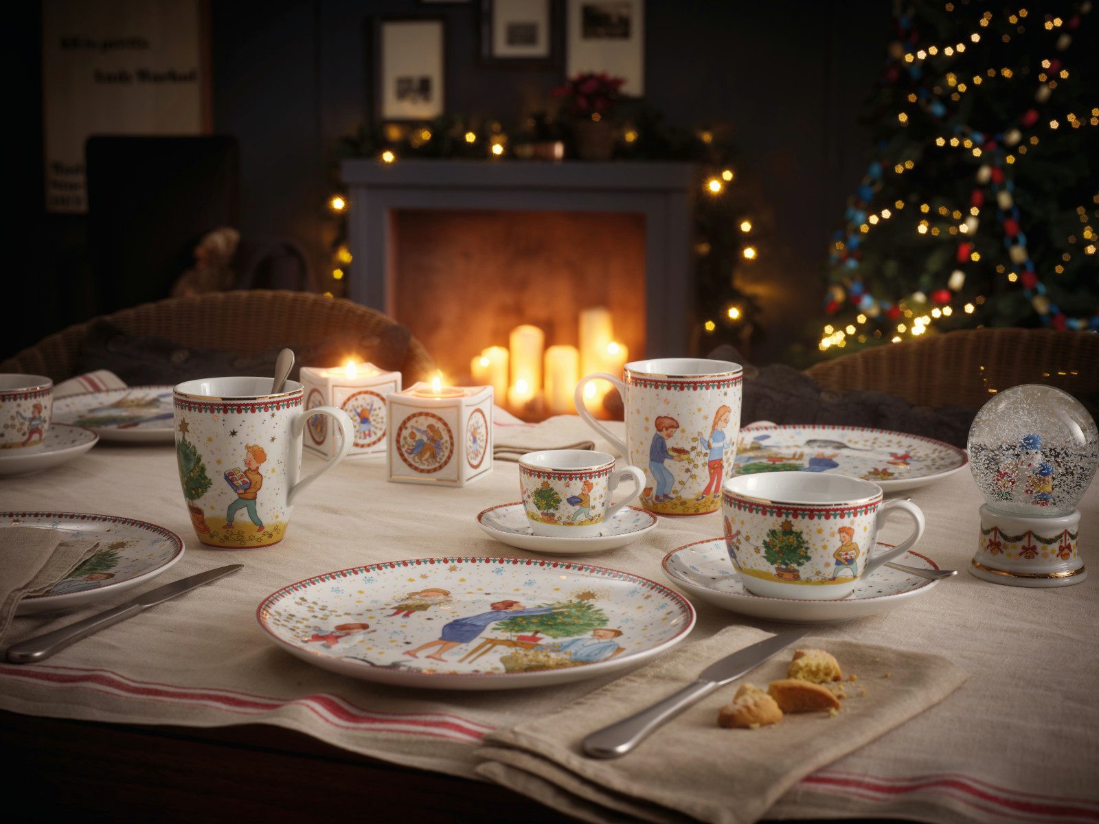 Hutschenreuther Gebäckteller Sammelkollektion 2024 Weihnachtsleuchten Plätzchenteller 28cm, Porzellan, (Platzteller)